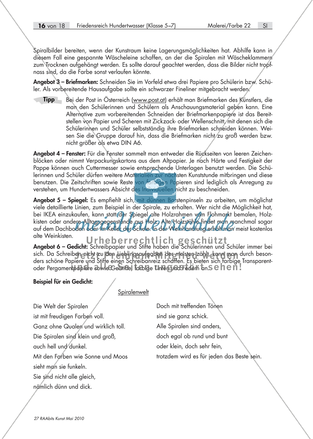 Werkstattarbeit Hundertwasser - Angebot 5: Einen eigenen Spiegel gestalten Preview 2