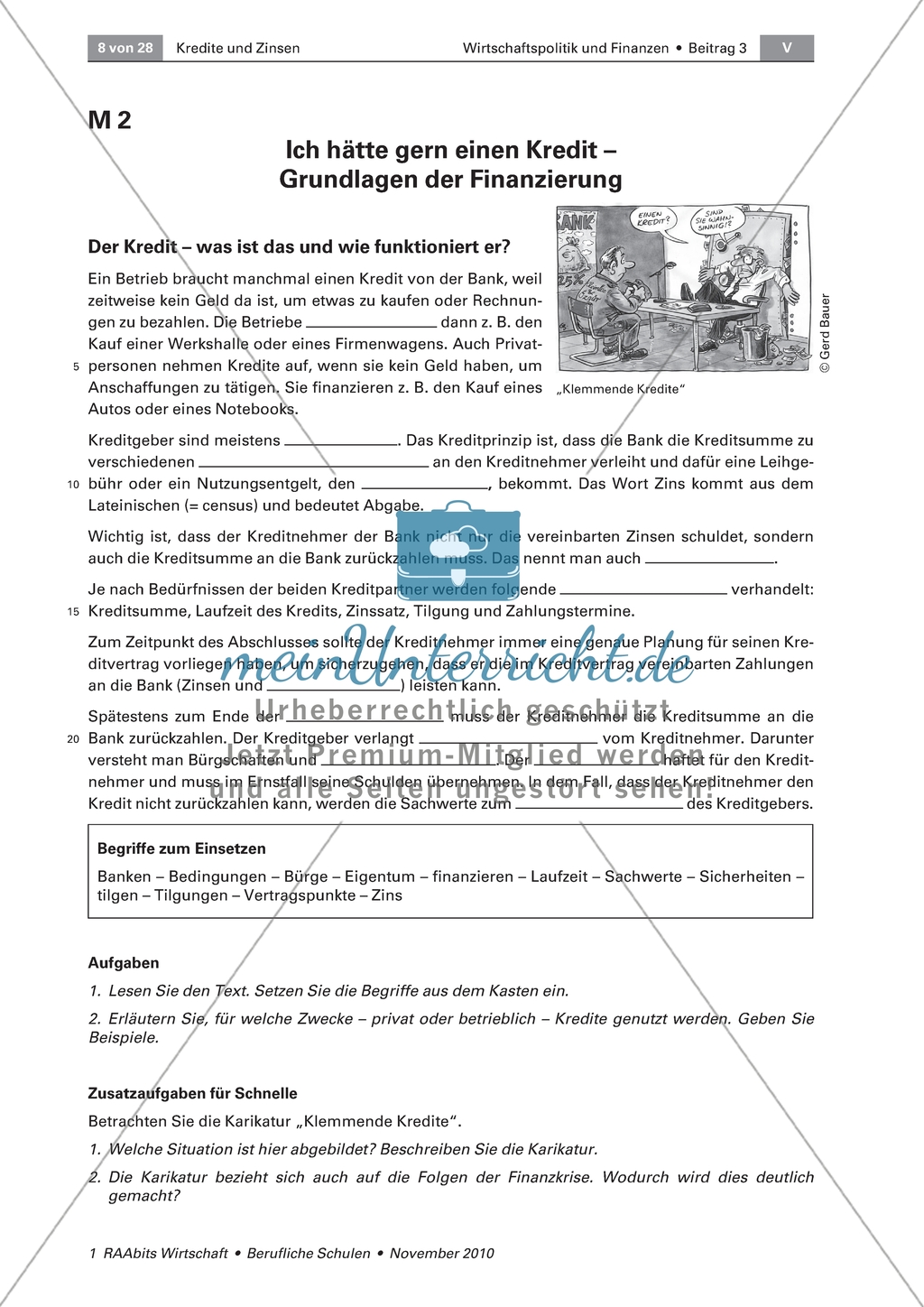 Kredite und Zinsen - Sich mit dem Thema Kredite auseinandersetzen und Zinsrechnungen selbst durchführen Preview 3
