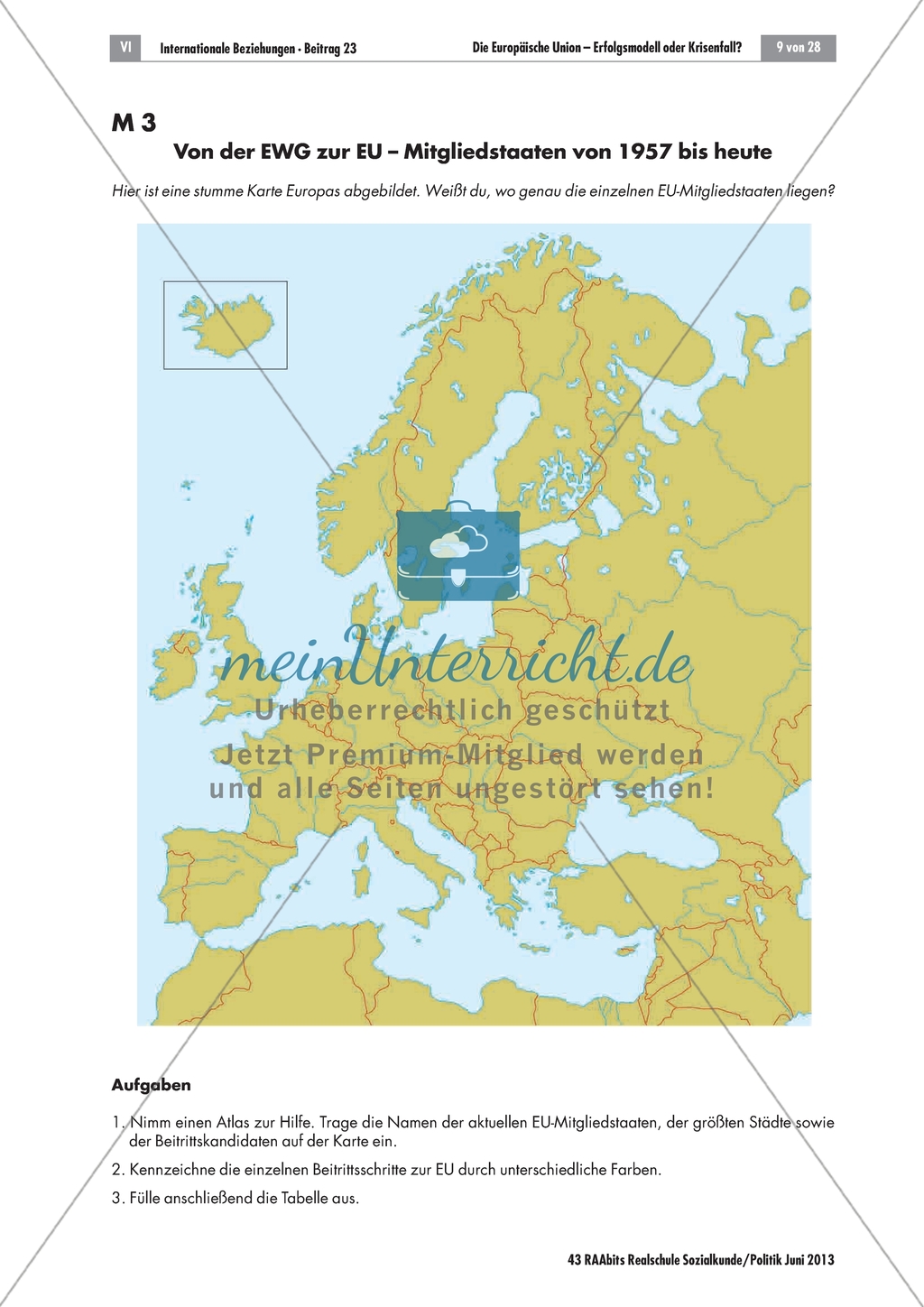Die Europäische Union - Geografisches Grundwissen zur EU erarbeiten + Entwicklungsschritte nachvollziehen Preview 1