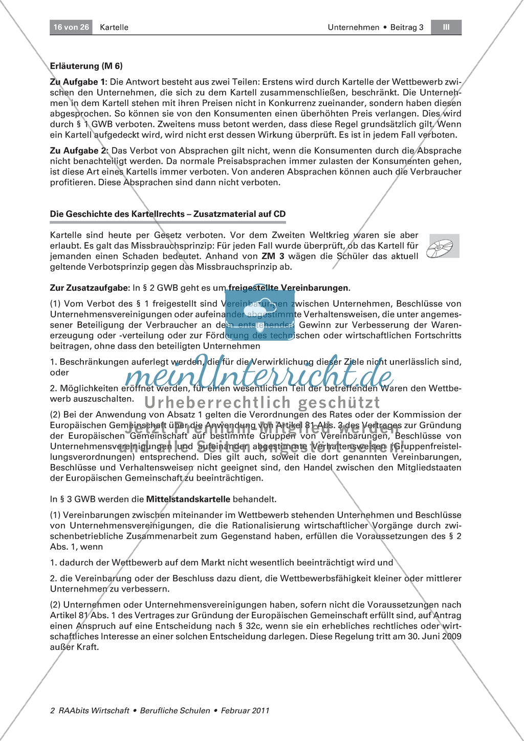 Kartell - Den gesetzlichen Umgang mit Kartellen untersuchen Preview 2