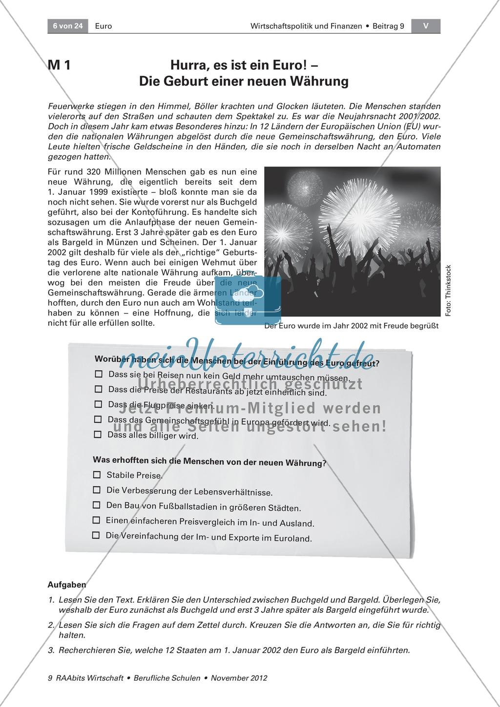 Die Geschichte des Euroraums - Entstehung der europäischen Gemeinschaftswährung Preview 1