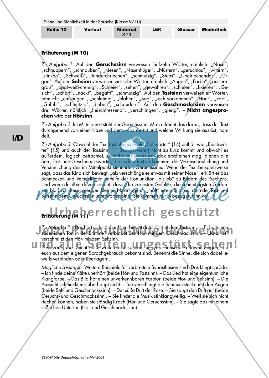 Die Sinnlichkeit der Sprache (II): Sehen und Schmecken / Die Wiedergabe von Sinneseindrücken in einem Text / Mit allen fünf Sinnen – das Zusammenspiel der Sinne in Text und Bild Preview 10