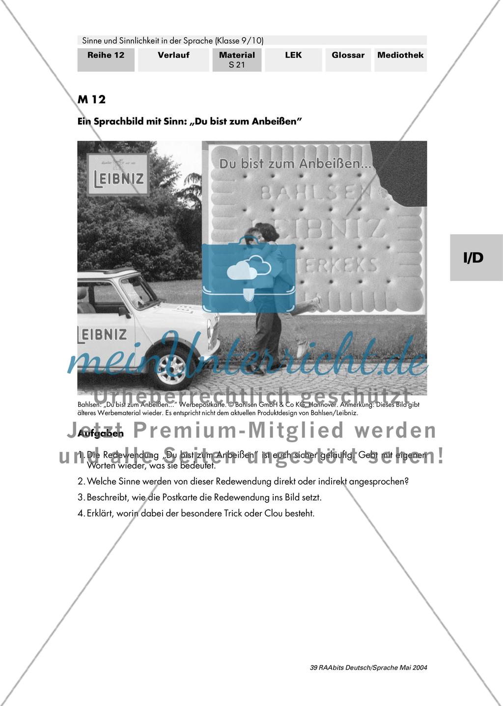 Die Sinnlichkeit der Sprache (II): Sehen und Schmecken / Die Wiedergabe von Sinneseindrücken in einem Text / Mit allen fünf Sinnen – das Zusammenspiel der Sinne in Text und Bild Preview 11
