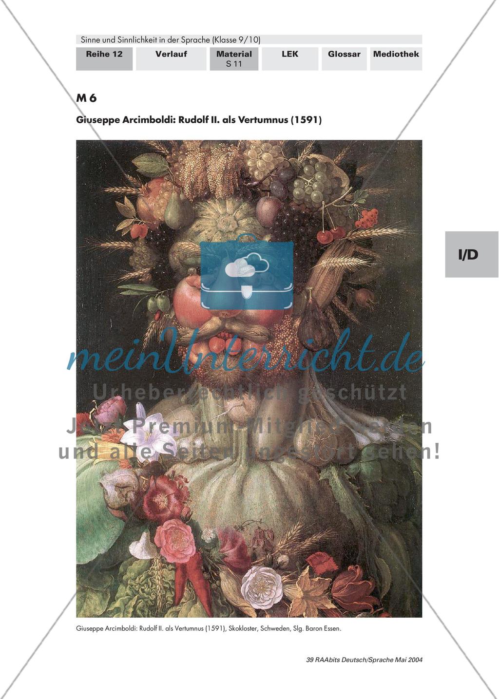 Die Sinnlichkeit der Sprache (II): Sehen und Schmecken / Die Wiedergabe von Sinneseindrücken in einem Text / Mit allen fünf Sinnen – das Zusammenspiel der Sinne in Text und Bild Preview 1