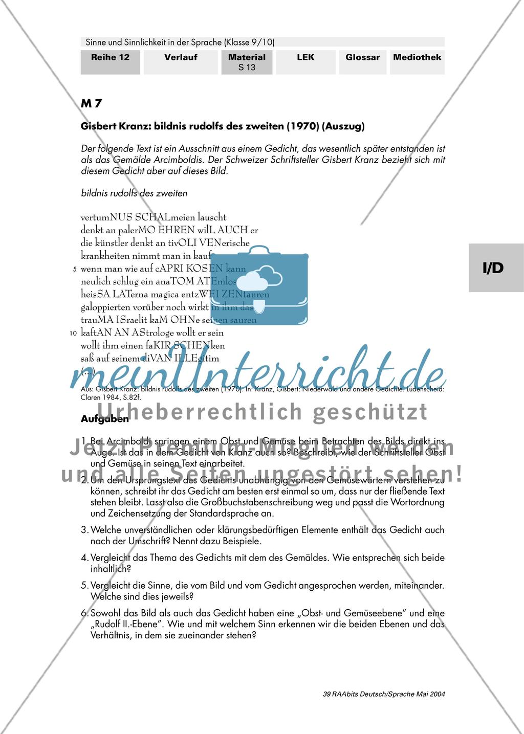 Die Sinnlichkeit der Sprache (II): Sehen und Schmecken / Die Wiedergabe von Sinneseindrücken in einem Text / Mit allen fünf Sinnen – das Zusammenspiel der Sinne in Text und Bild Preview 3