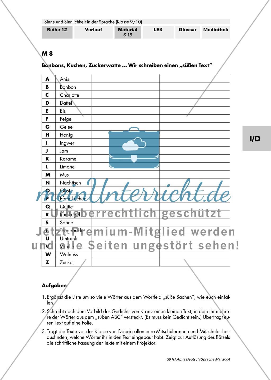 Die Sinnlichkeit der Sprache (II): Sehen und Schmecken / Die Wiedergabe von Sinneseindrücken in einem Text / Mit allen fünf Sinnen – das Zusammenspiel der Sinne in Text und Bild Preview 5