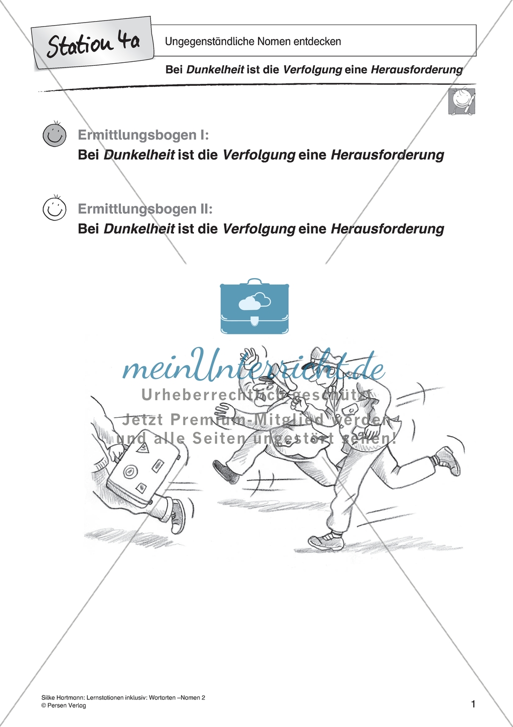 Wortarten: Nomen - Ungegenständige Nomen entdecken Preview 1