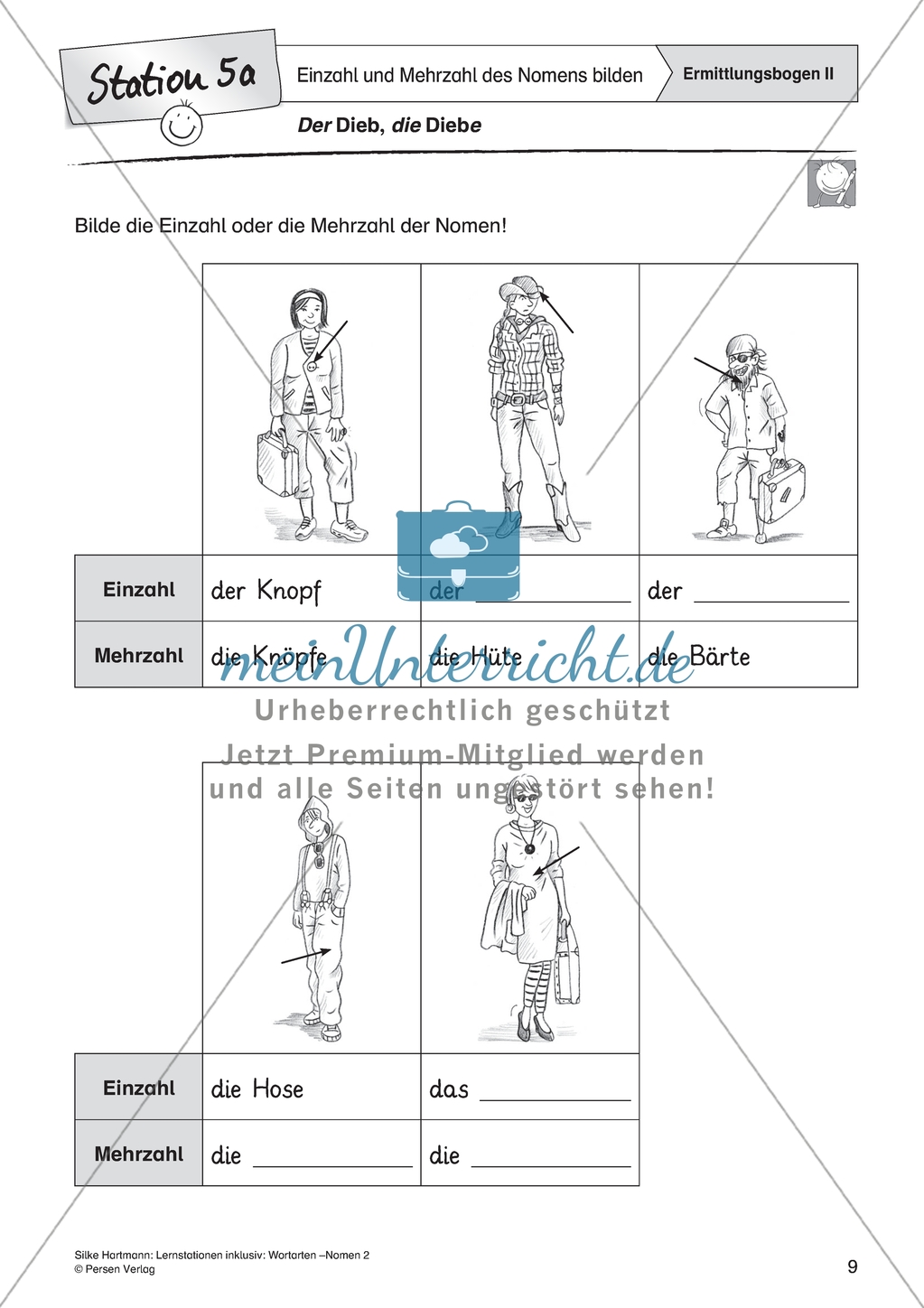 Wortarten: Nomen - Einzahl und Mehrzahl bilden Preview 3