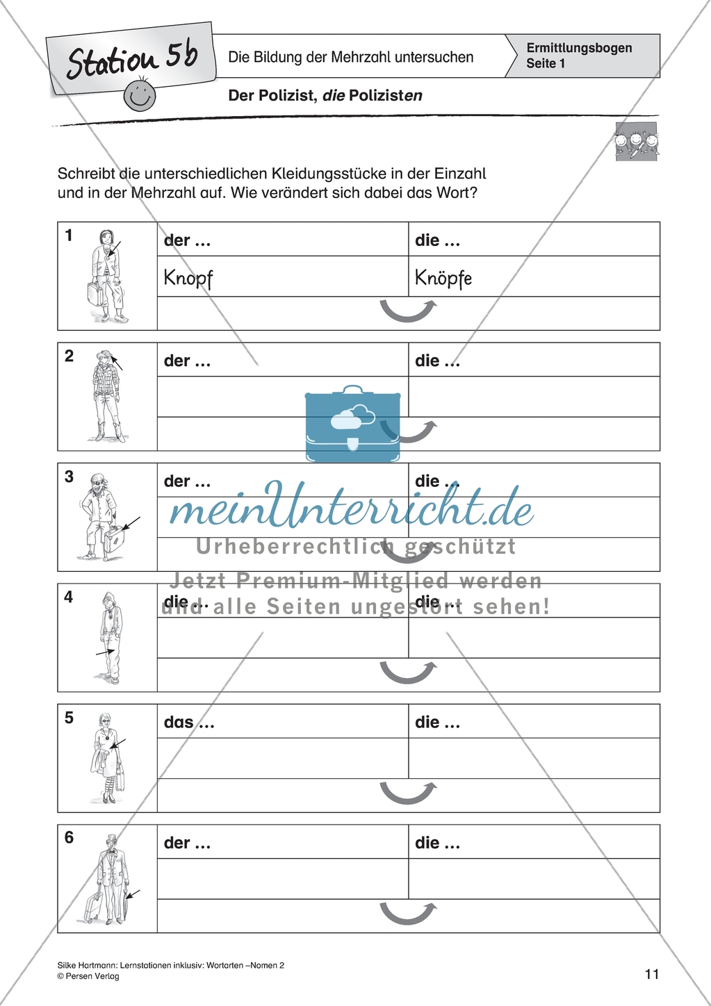 Wortarten: Nomen - Einzahl und Mehrzahl bilden Preview 5