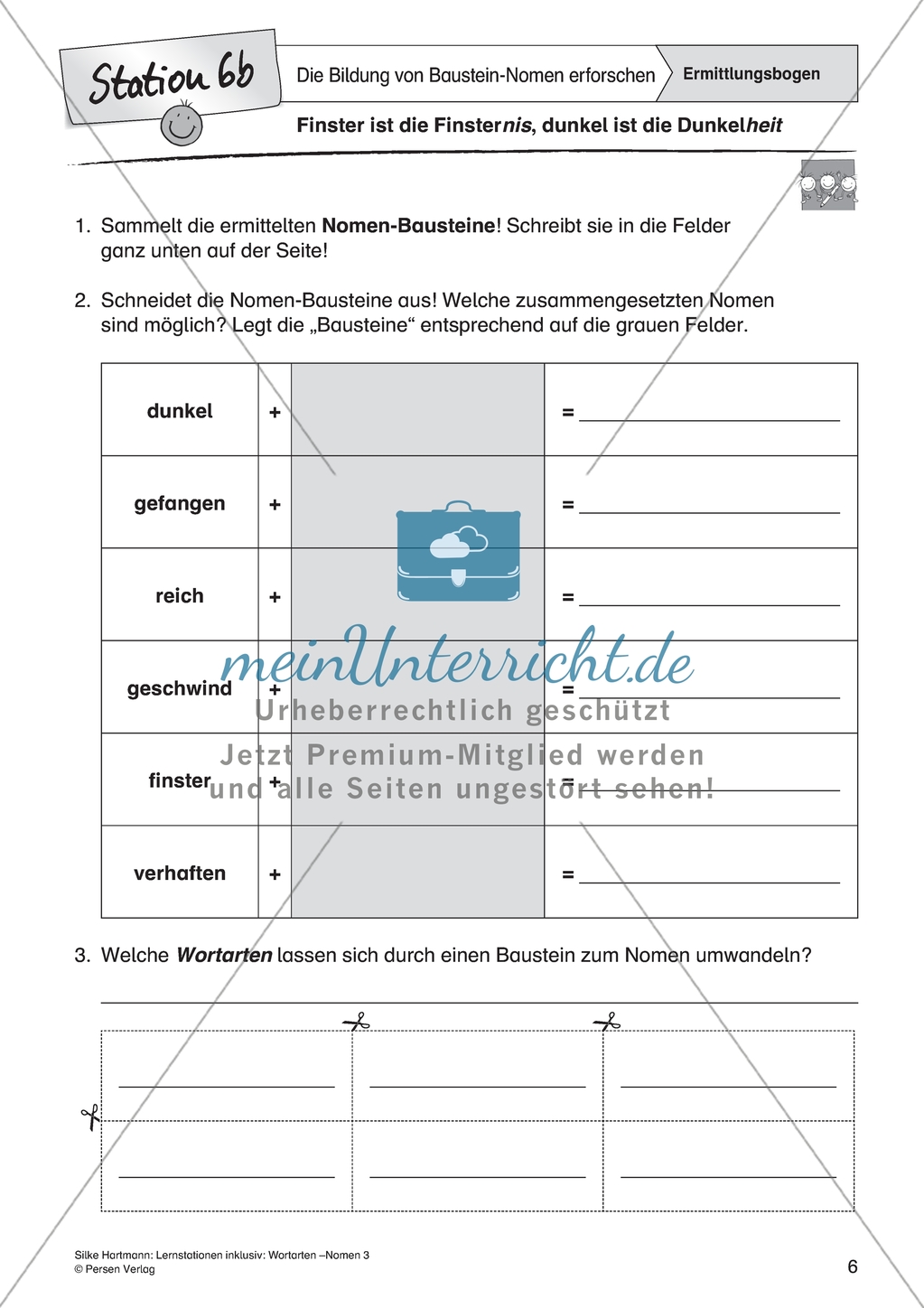 Wortarten: Nomen - Namen-Bausteine erkennen Preview 6