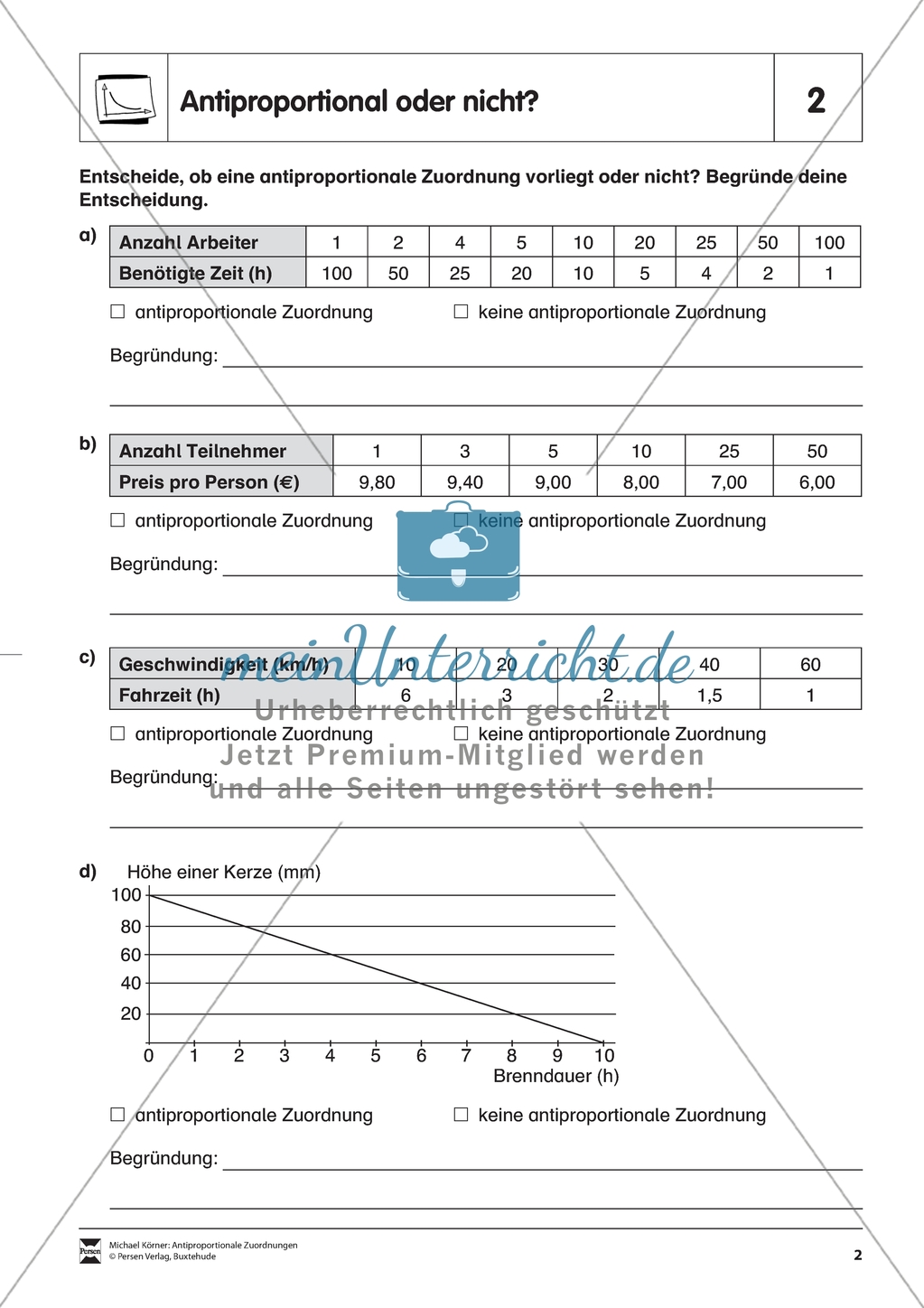 Antiproportionale Zuordnungen - Begründetet Zuweisung Preview 1