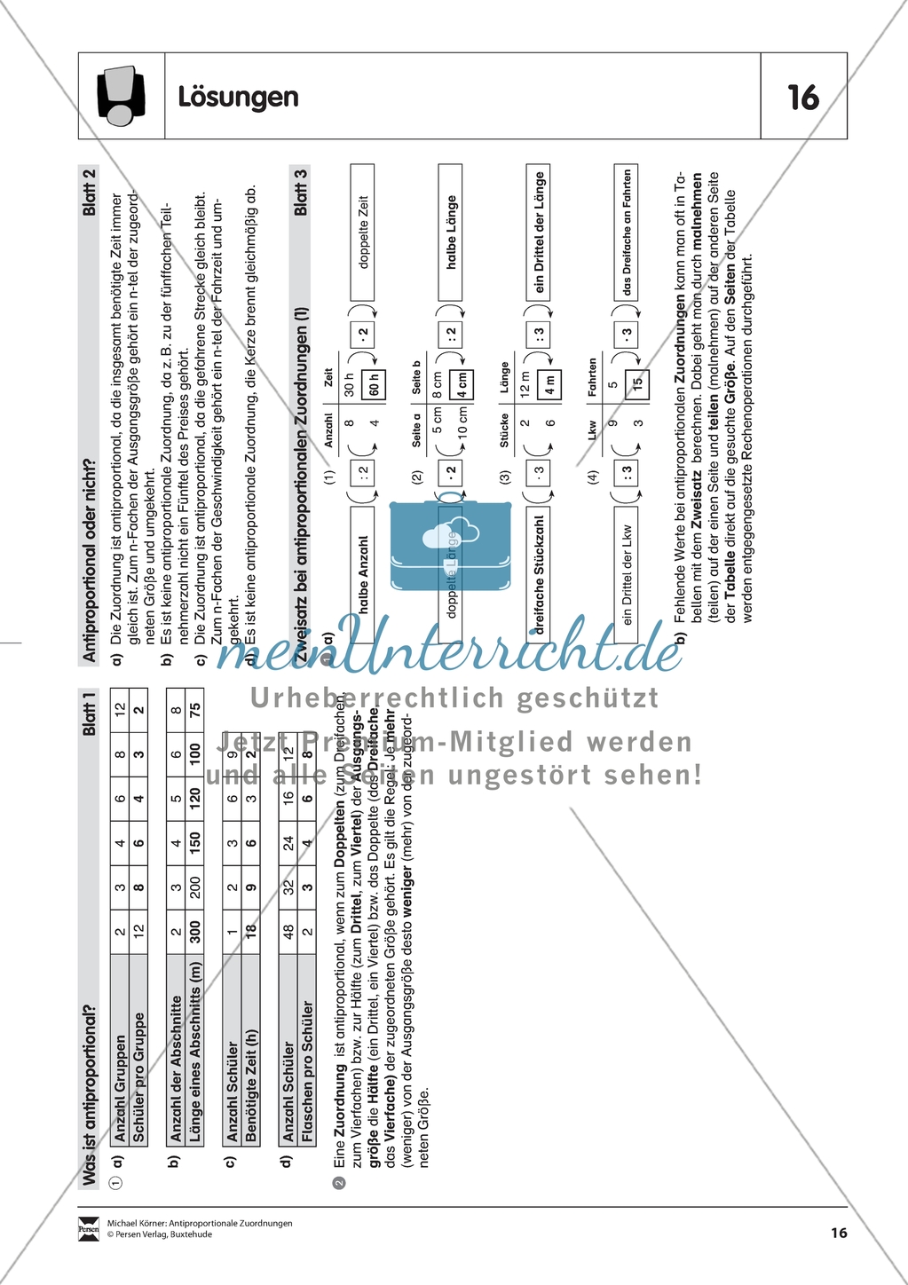 Antiproportionale Zuordnungen - Begründetet Zuweisung Preview 2