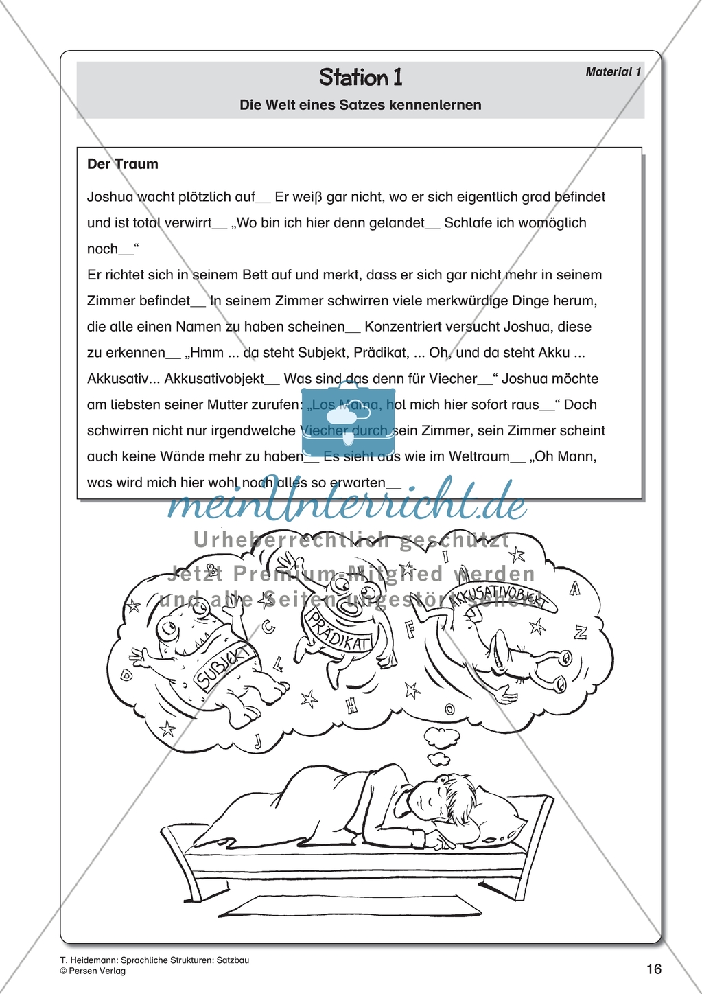 Satzbau - Station 0 und 1: Die Welt der Wortarten und des Satzes Preview 3