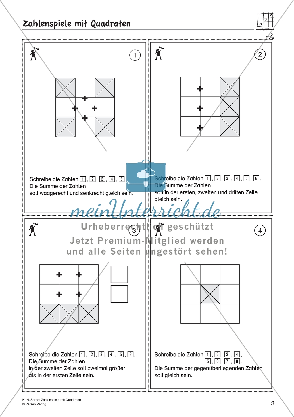 Zahlenspiel mit Quadraten auf niedrigem Anforderungsniveau Preview 1