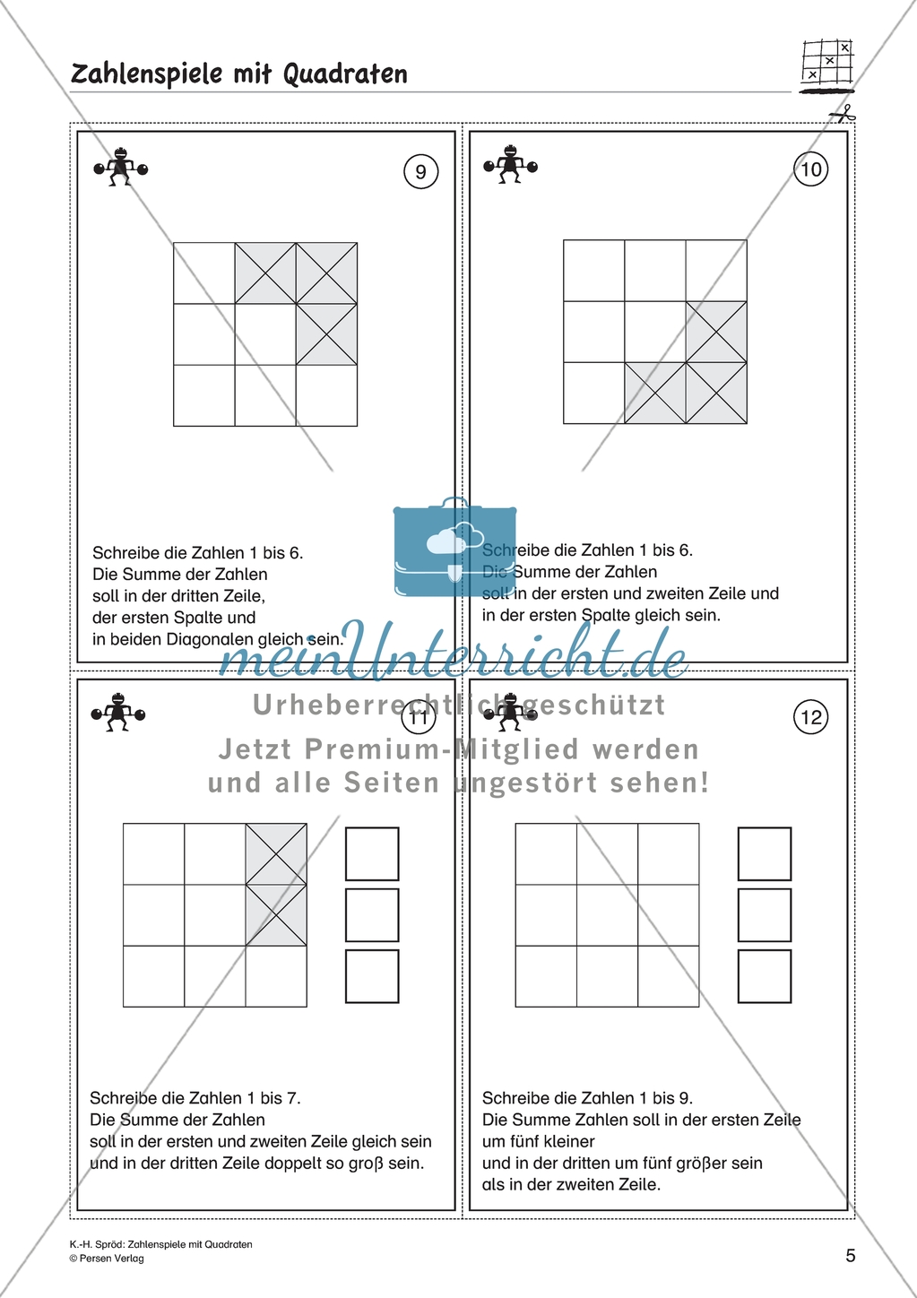 Zahlenspiel mit Quadraten auf mittlerem Anforderungsniveau Preview 2