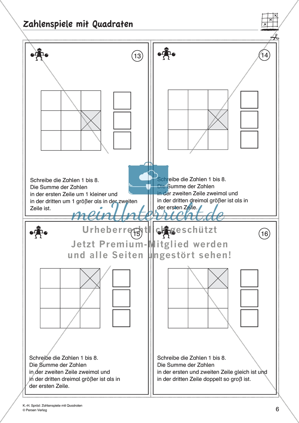 Zahlenspiel mit Quadraten auf mittlerem Anforderungsniveau Preview 3