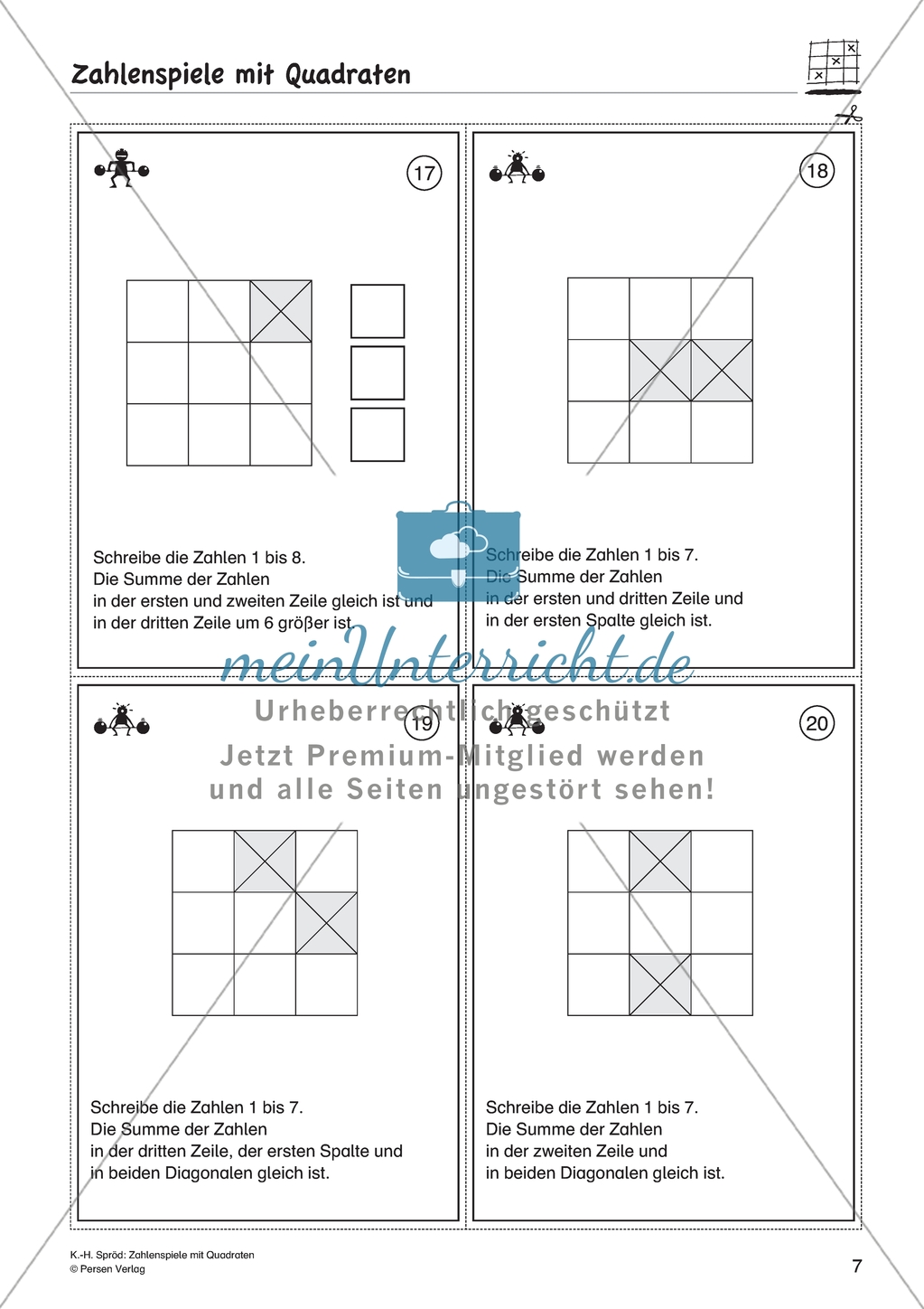 Zahlenspiel mit Quadraten auf mittlerem Anforderungsniveau Preview 4