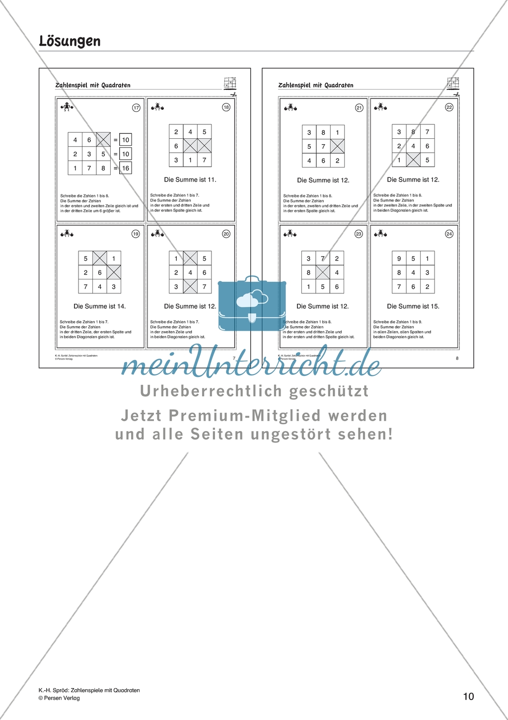 Zahlenspiel mit Quadraten auf mittlerem Anforderungsniveau Preview 6
