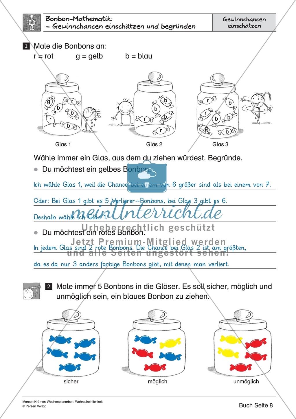Bonbon-Mathematik - Gewinnchancen einschätzen und begründen Preview 5