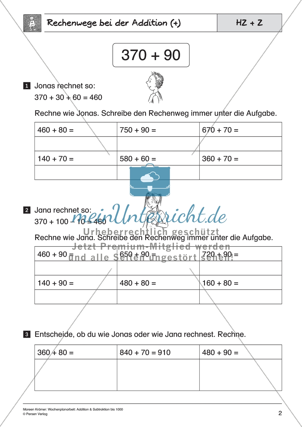 Addition bis Tausend - Rechenwege beim Addieren von Zehnern Preview 2