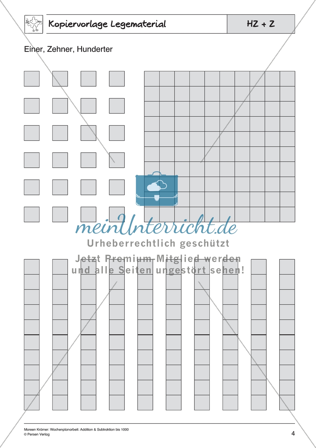 Addition bis Tausend - Materialunterstützte Übung der Addition von Zehnern Preview 2