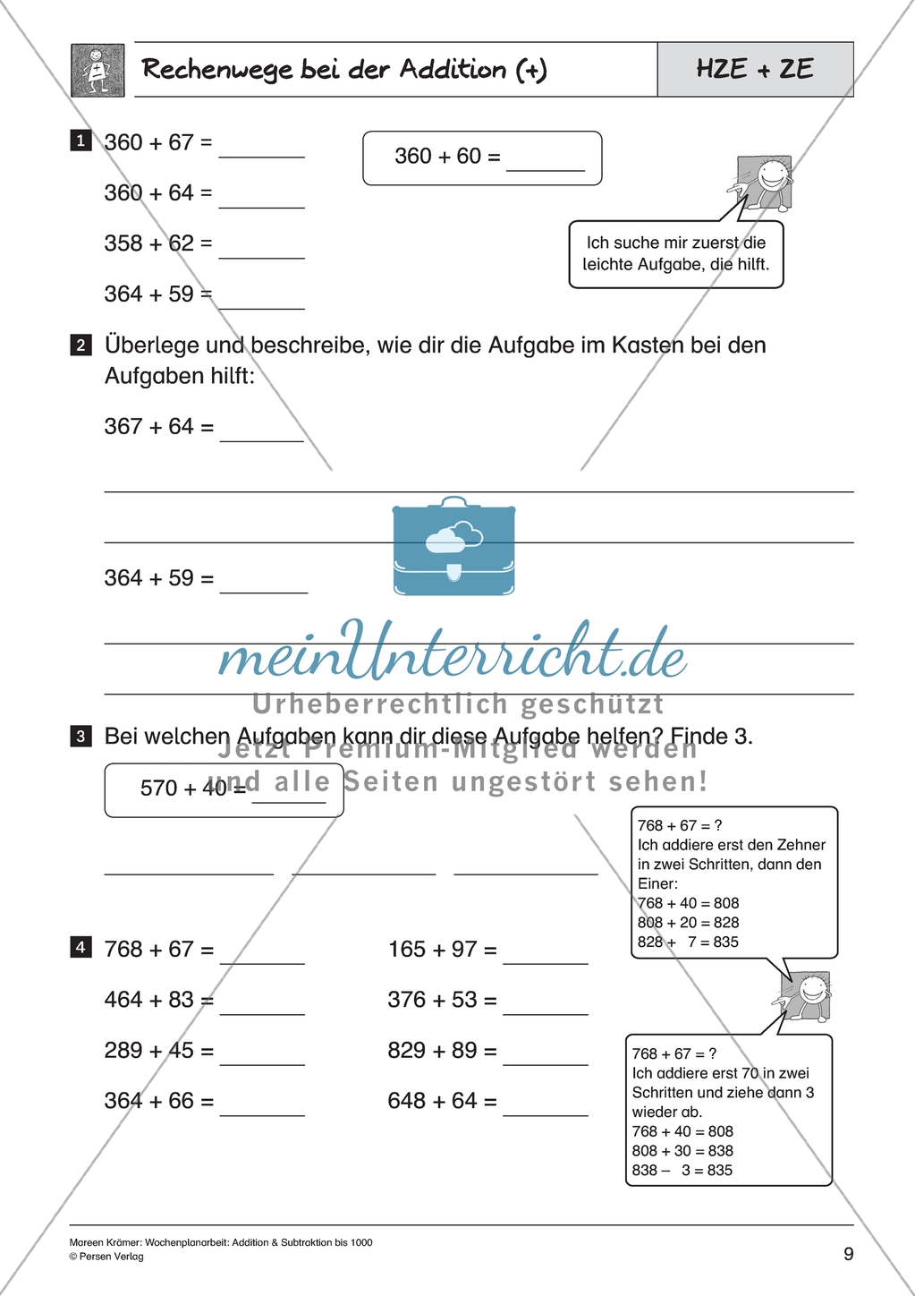 Addition bis Tausend - Rechenwege beim Addieren von Zehnern und Einern Preview 2