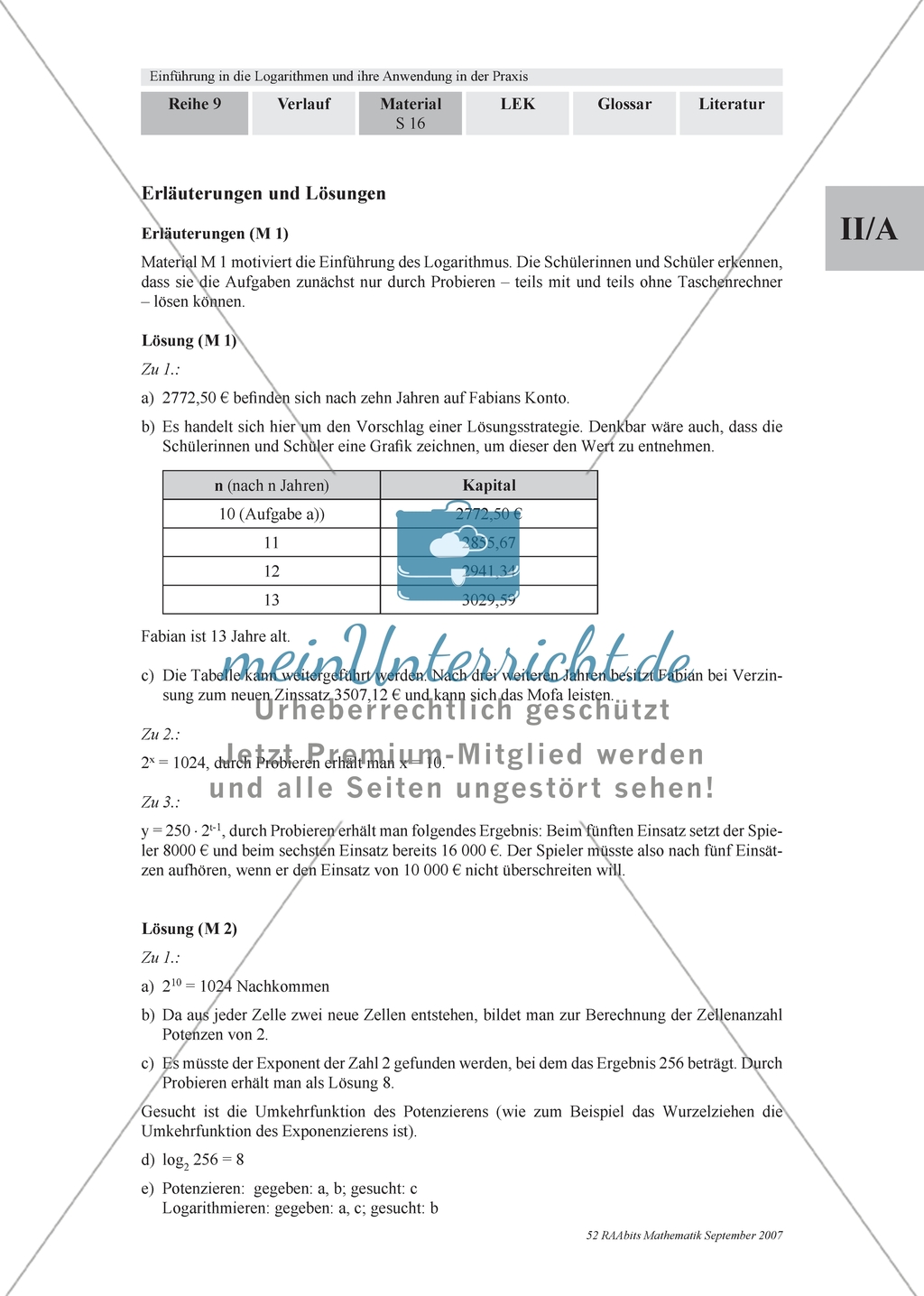 Logarithmus - Wachstum und Zerfall Preview 2