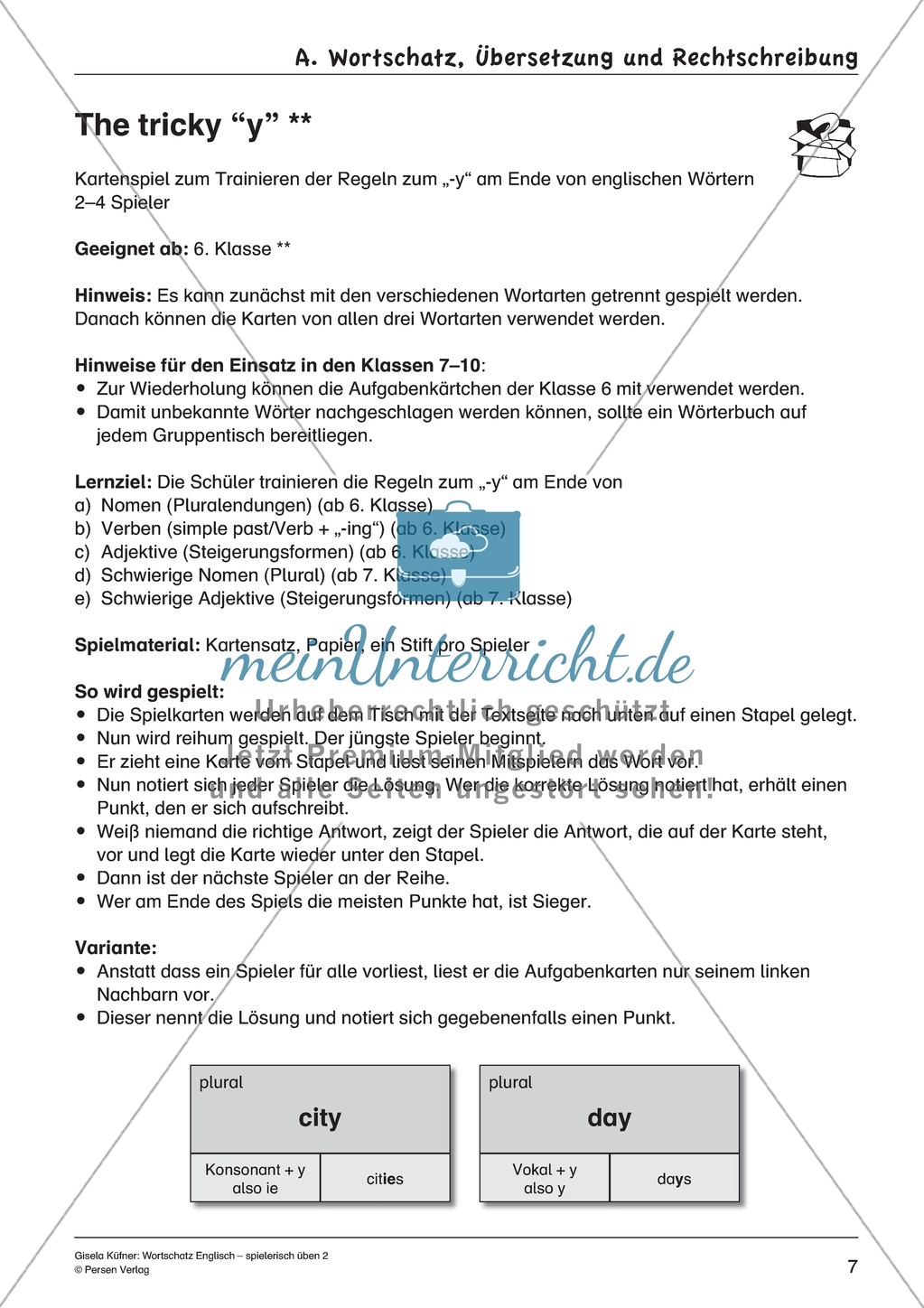 Spielerische Wortschatzübungen auf mittlerem Anforderungsniveau: Veränderung von