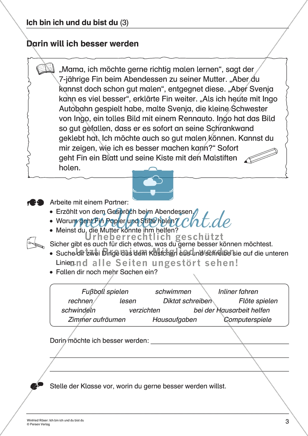 Darin will ich besser werden - Ein Gespräch untersuchen + Eigene Verbesserungswünsche identifizieren Preview 1