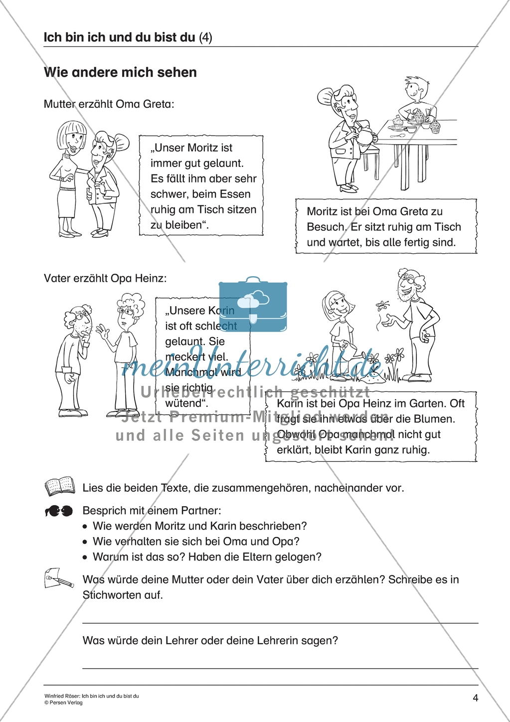 Wie andere mich sehen - Aussagen untersuchen + Fremdeinschätzung identifizieren Preview 1