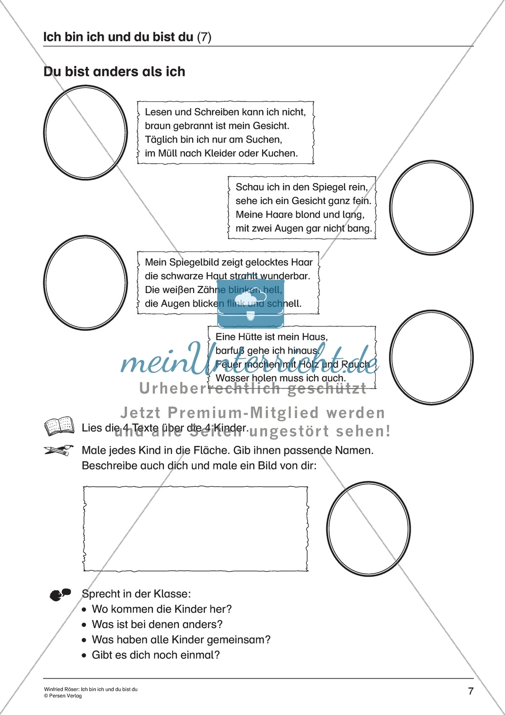 Du bist anders als ich - Unterschiedlichkeiten von Kindern herausarbeiten und Einzigartigkeit von jedem erfahren Preview 1