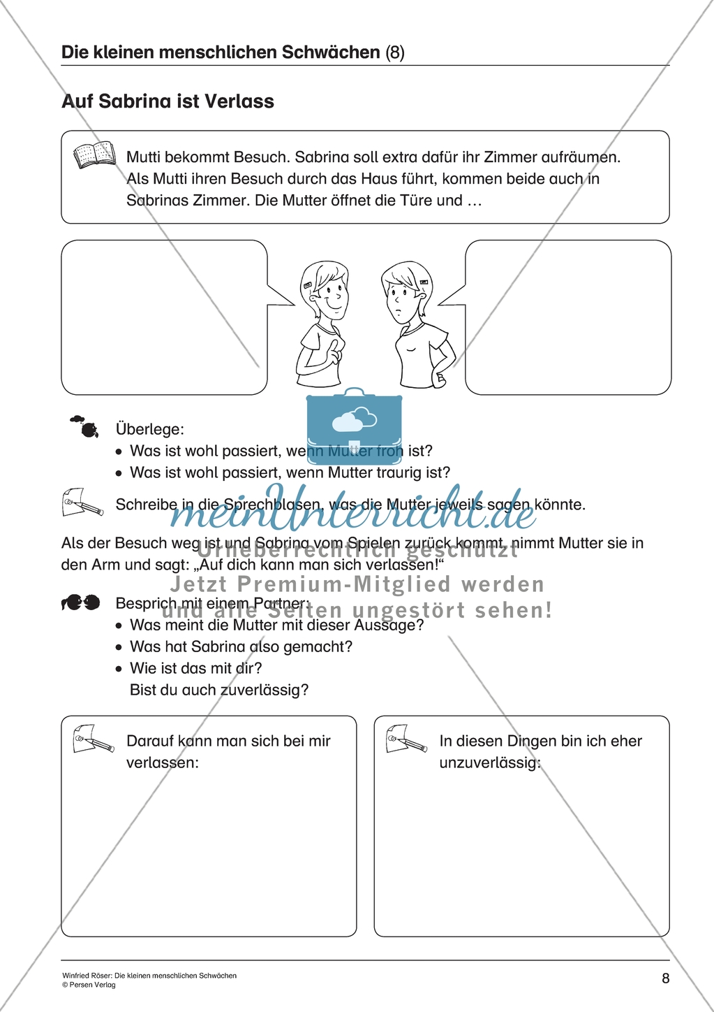 Die kleinen menschlichen Schwächen - Zuverlässigkeit: Redewendung erklären + Situationen aus der eigenen Lebenswelt identifizieren Preview 1