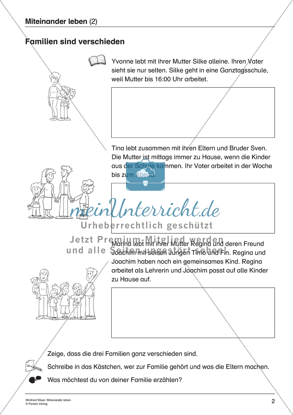 Miteinander leben - Familien sind verschieden: Verschiedene Familienkonstellationen untersuchen Preview 1