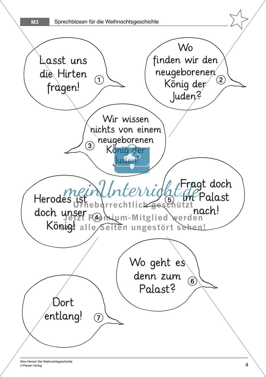 Die Weihnachtsgeschichte - Die Weisen aus dem Morgenland: Handlung erarbeiten + Weihnachtsbüchlein gestalten Preview 4
