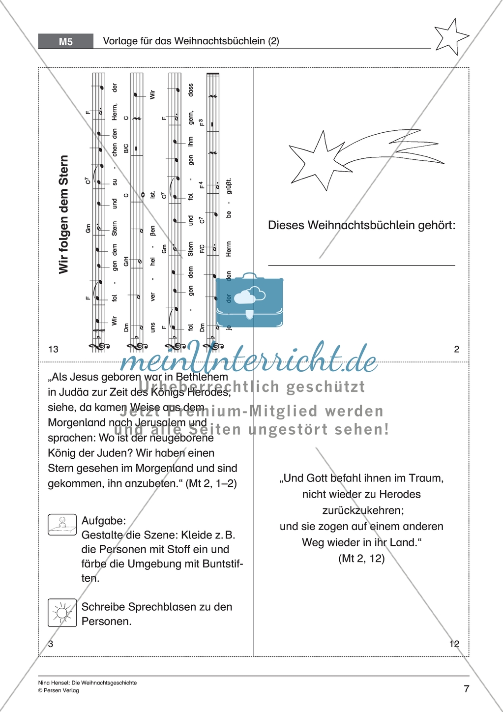 Die Weihnachtsgeschichte - Die Weisen aus dem Morgenland: Handlung erarbeiten + Weihnachtsbüchlein gestalten Preview 7