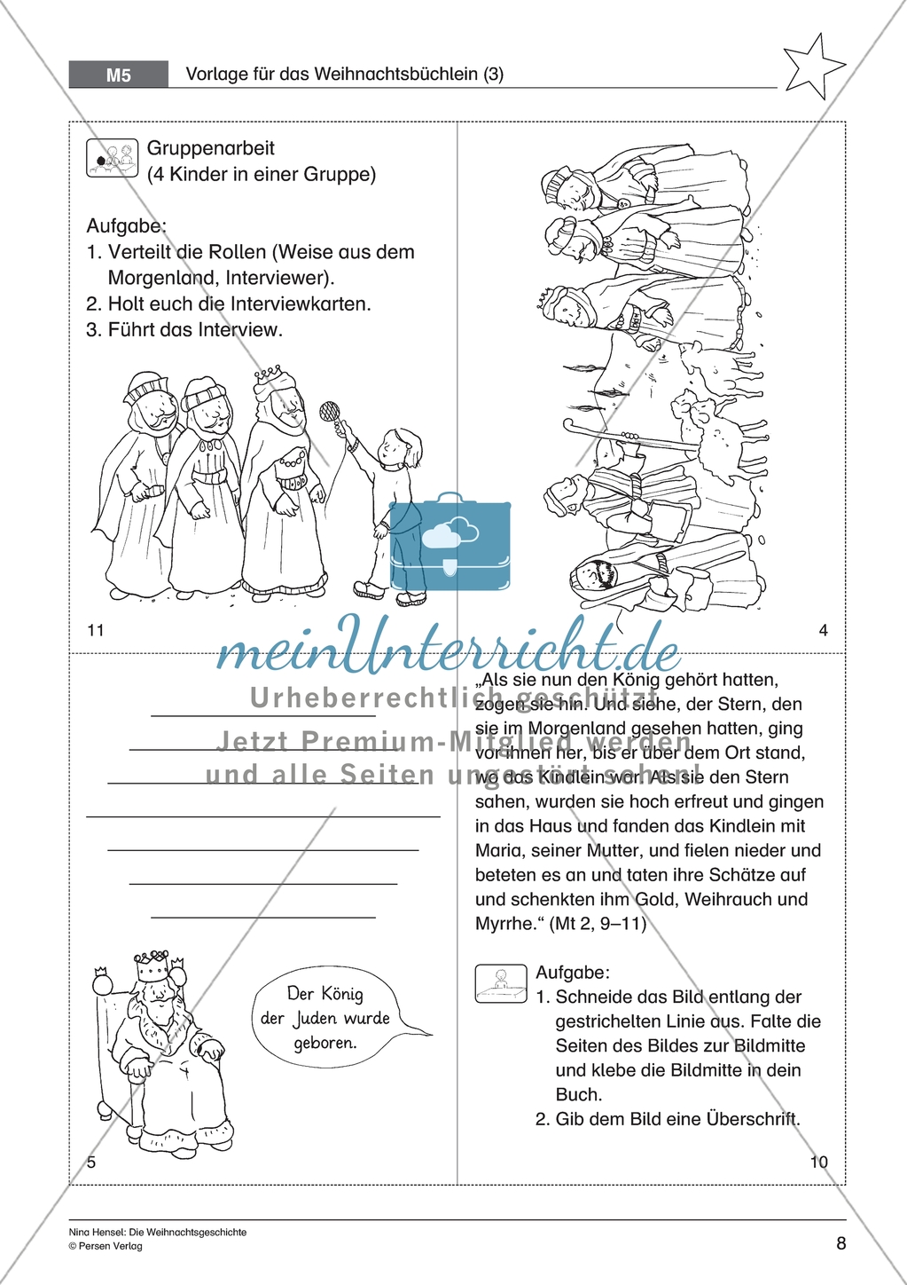 Die Weihnachtsgeschichte - Die Weisen aus dem Morgenland: Handlung erarbeiten + Weihnachtsbüchlein gestalten Preview 8