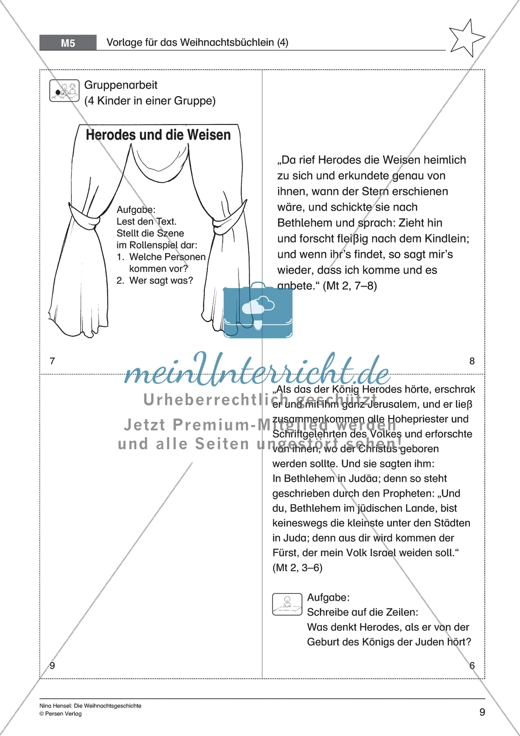 Die Weihnachtsgeschichte - Die Weisen aus dem Morgenland: Handlung erarbeiten + Weihnachtsbüchlein gestalten Preview 9