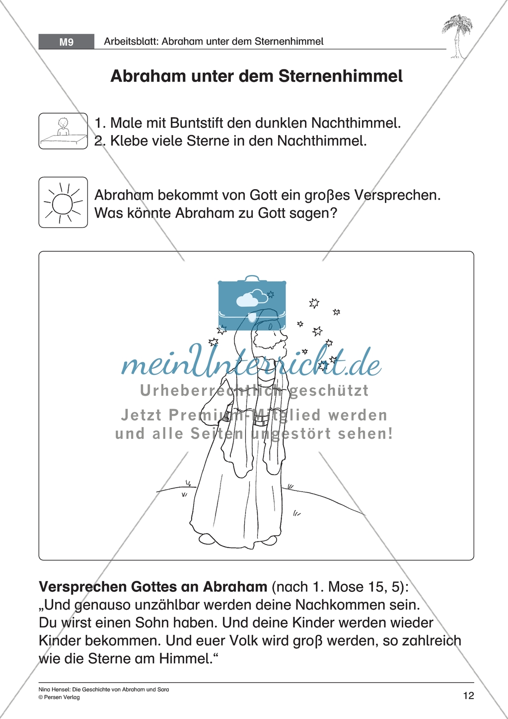 Abraham und Sara - Abraham unter dem Sternenhimmel: Geschichte anhand von Bildern nachvollziehen + Dialog verfassen Preview 3