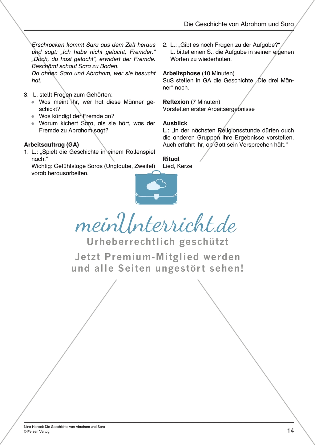Abraham und Sara erhalten eine Botschaft - Geschichte anhand von Bildern nachvollziehen + Rollenspiel gestalten Preview 2