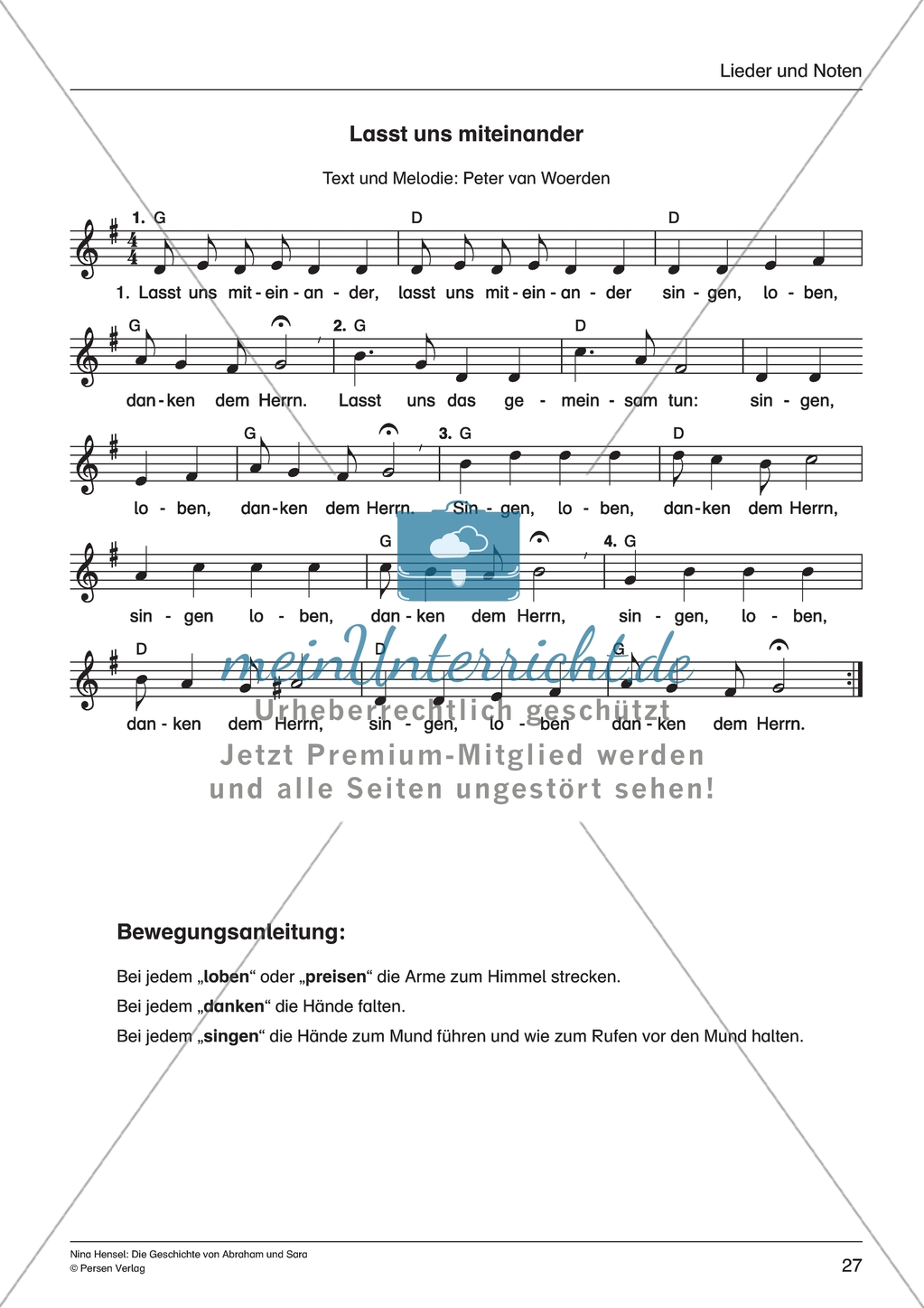 Abraham und Sara - Bilder zur Erstellung des Stundenwegweisers + Lieder Preview 8
