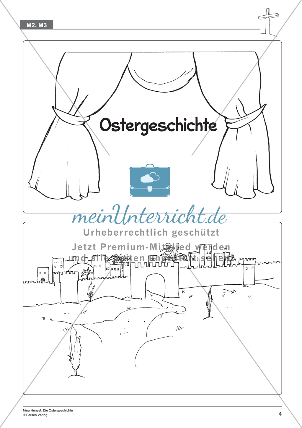 Die Ostergeschichte - Jesus zieht in Jerusalem ein: Geschichte anhand von Erzählbildern nachvollziehen + Bild gestalten Preview 2