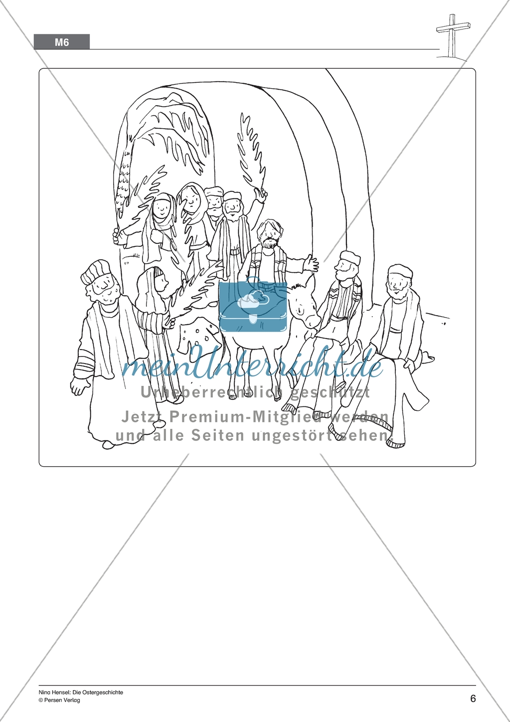 Die Ostergeschichte - Jesus zieht in Jerusalem ein: Geschichte anhand von Erzählbildern nachvollziehen + Bild gestalten Preview 4