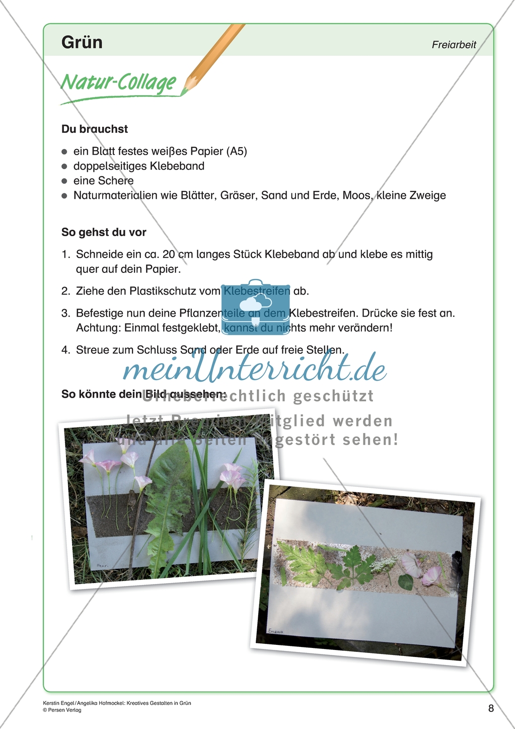 Kreatives Gestalten in Grün: Freiarbeitsmaterial - Natur-Collage Preview 1