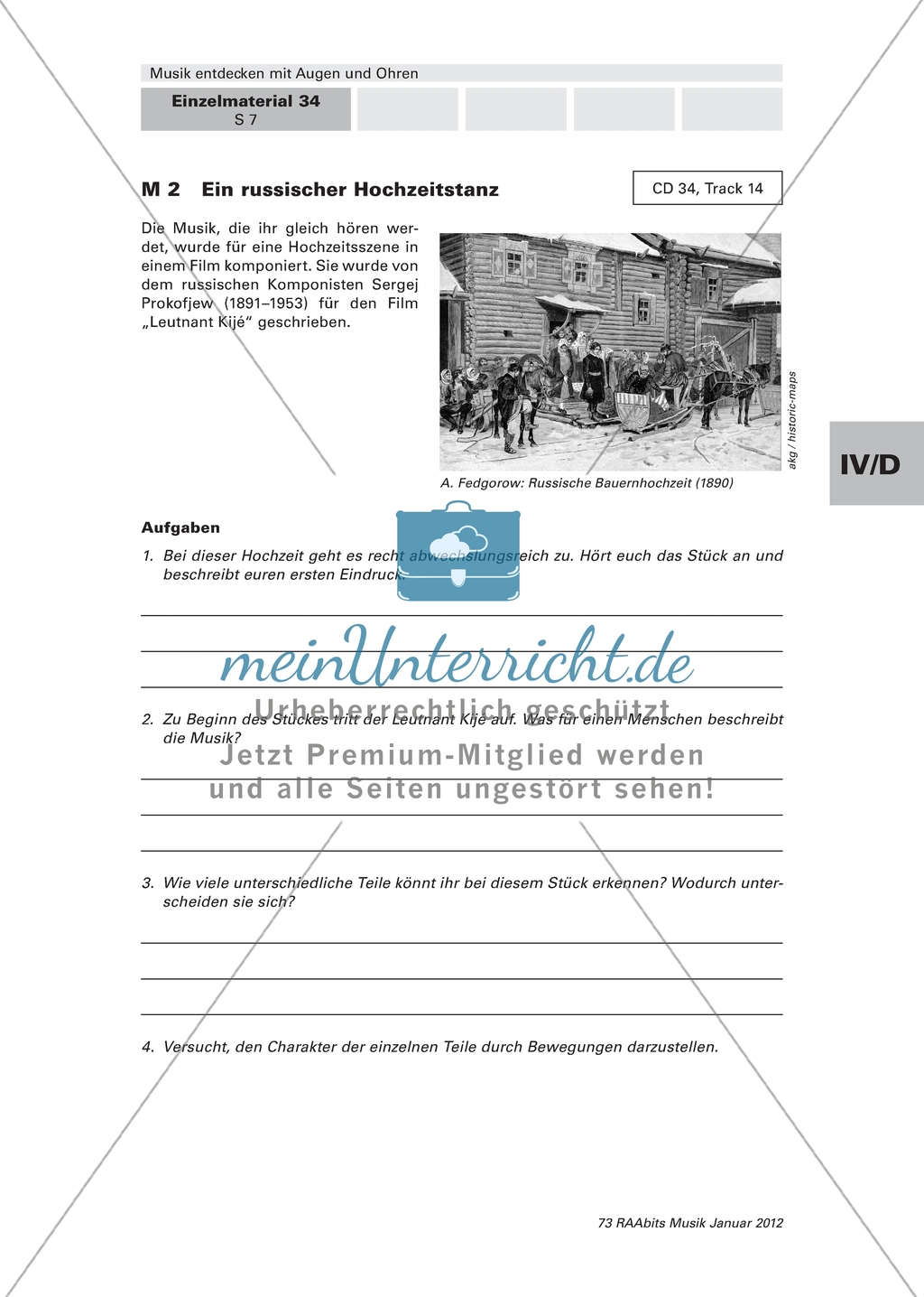 Musik entdecken mit Augen und Ohren: Formale Abläufe - Ein russischer Hochzeitstanz Preview 1