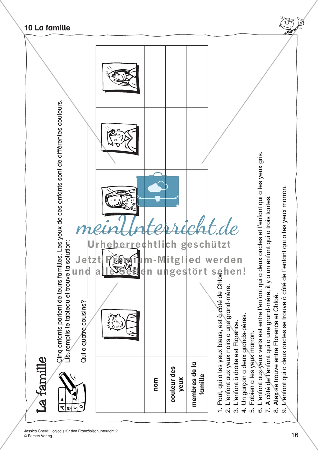 Logical im Französischunterricht zum Thema Familie Preview 1