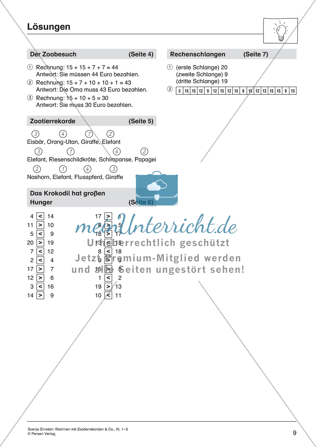 Rechnen mit Zootierrekorden & Co. - Zoo-Rechenpuzzle zur Multiplikation Preview 2