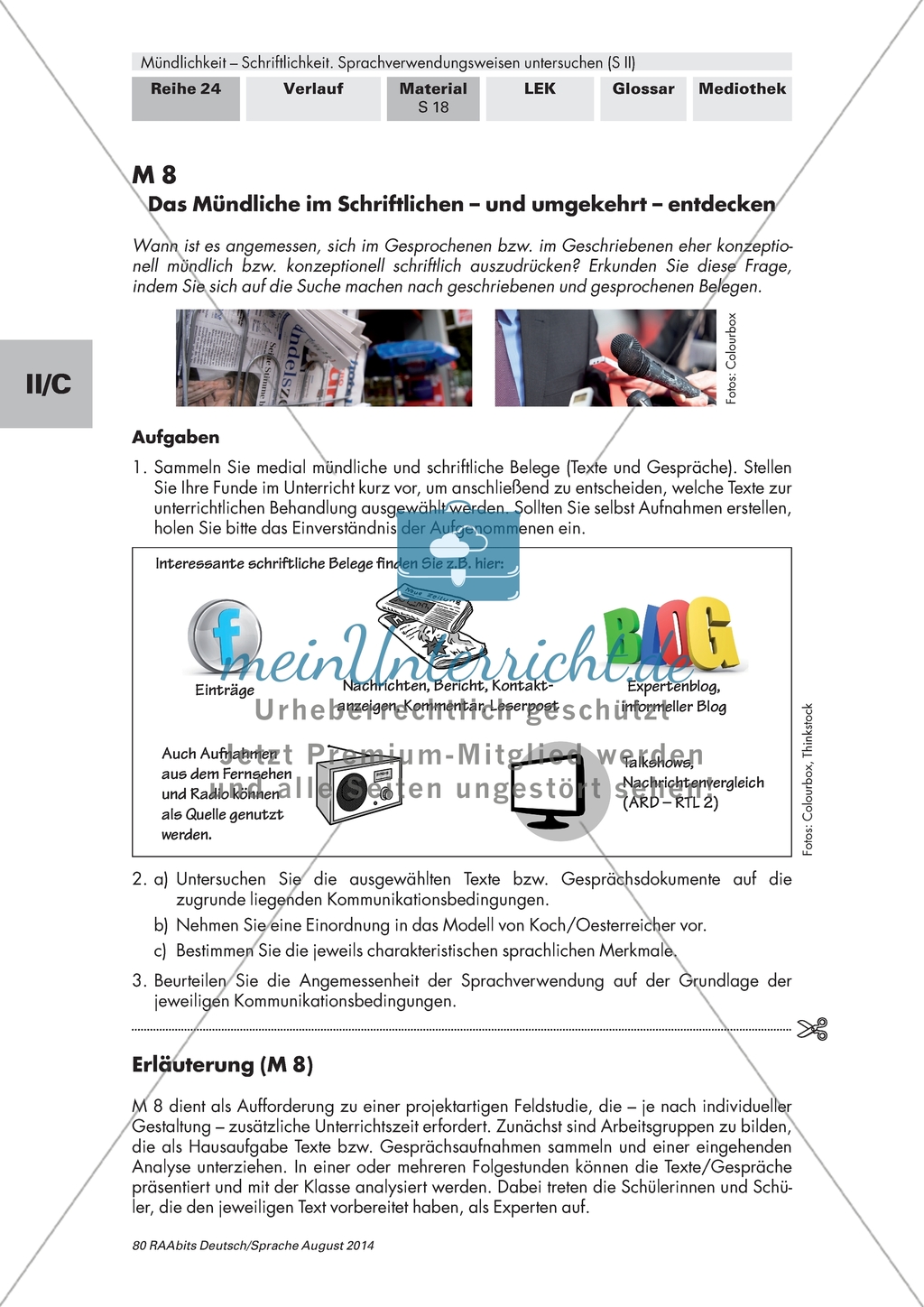 Situative Angemessenheit von Sprachverwendungssituationen: Das Mündliche im Schriftlichen und das Schriftliche im Mündlichen Preview 2