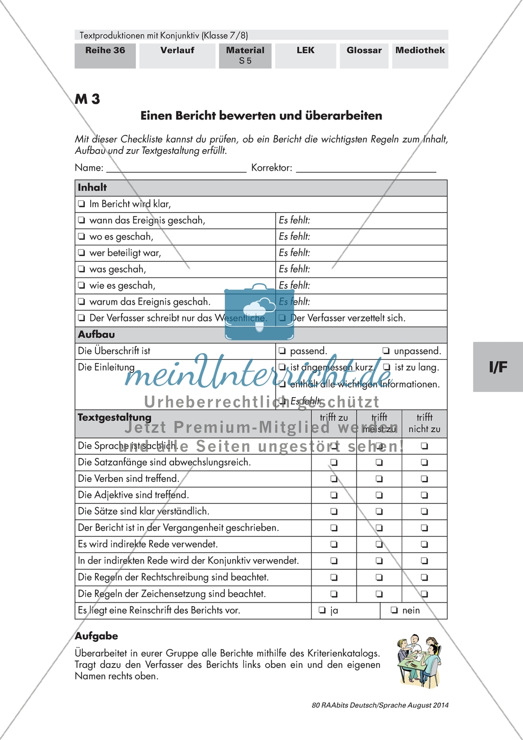 Texproduktion mit Konjunktiv: Die Textsorte Bericht kennenlernen Preview 2