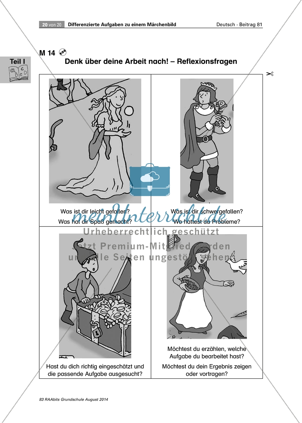 Differenzierte Aufgaben zu einem Märchenbild - Schulung der Wahrnehmungskompetenz Preview 5