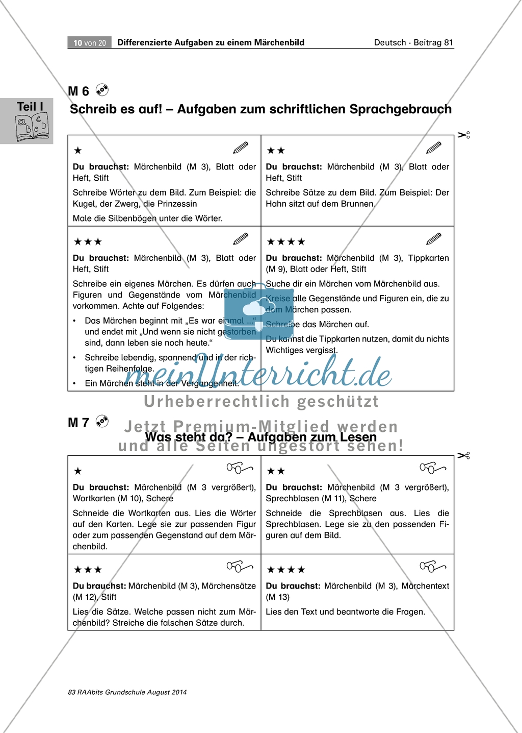 Differenzierte Aufgaben zu einem Märchenbild - Schulung der Schreibkompetenz Preview 3